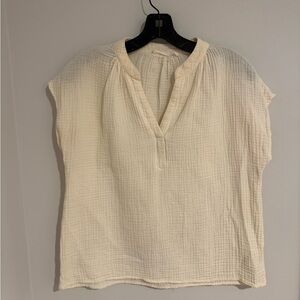 LUSH Cream short sleeve Gauze Top S